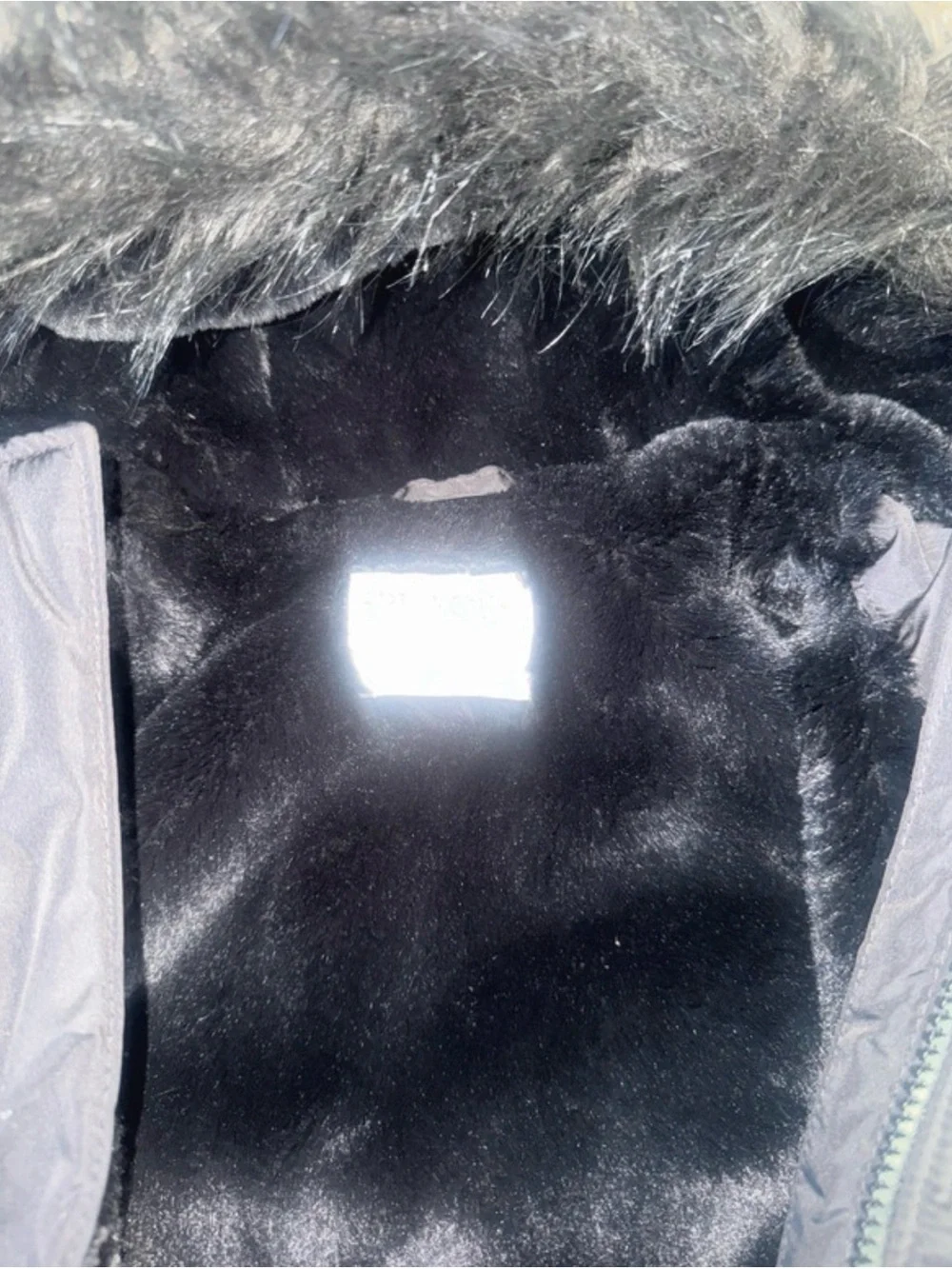 The Children's Place Black Puffer Coat with Faux-Fur Hood